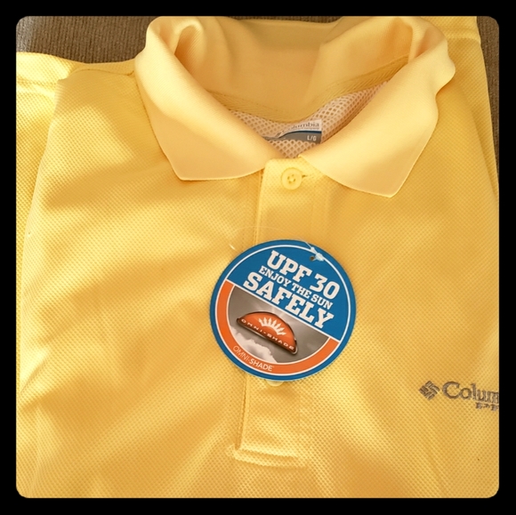Columbia PFG Mens Large Perfect Cast Orange Omni Shade Fishing Polo Shirt NWT